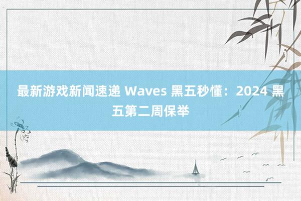 最新游戏新闻速递 Waves 黑五秒懂：2024 黑五第二周保举