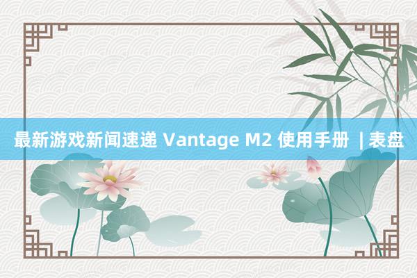 最新游戏新闻速递 Vantage M2 使用手册  | 表盘